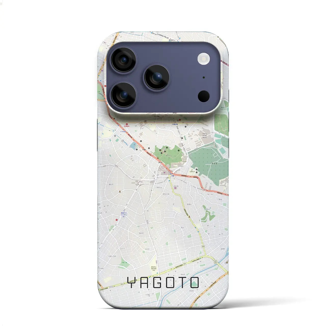 【八事(愛知県)】地図柄iPhoneケース(バックカバータイプ)ナチュラル・iPhone 17 Pro Max 用