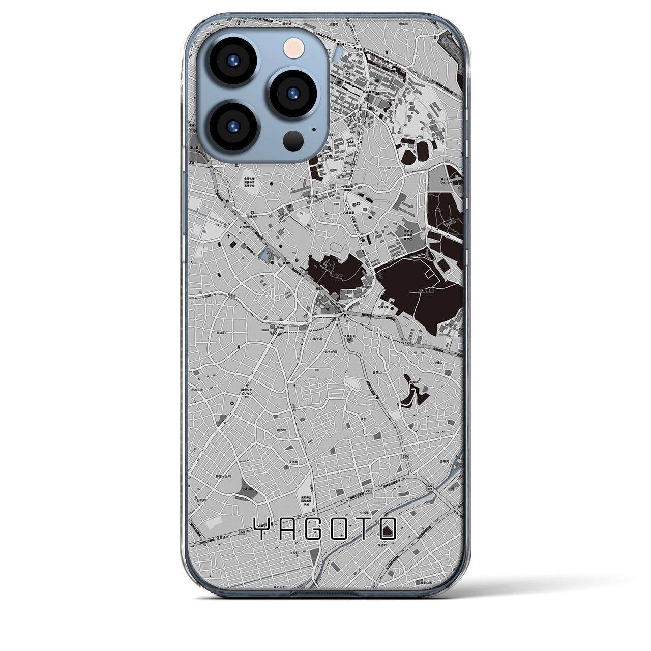 【八事(愛知県)】地図柄iPhoneケース(クリアタイプ)