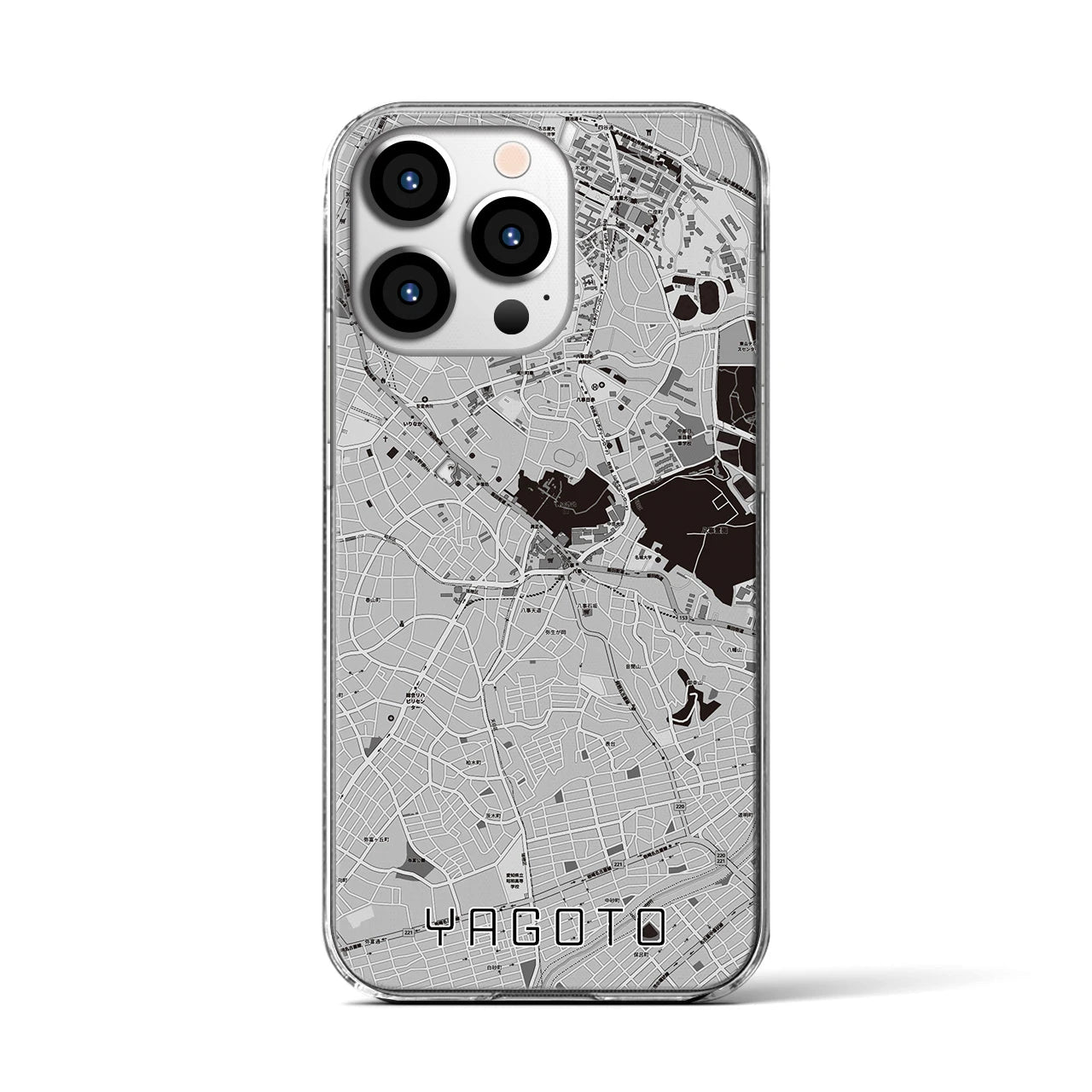 【八事(愛知県)】地図柄iPhoneケース(クリアタイプ)