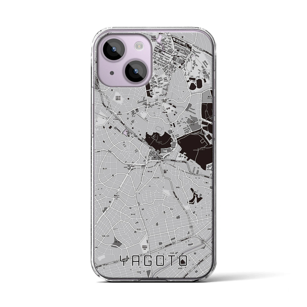 【八事(愛知県)】地図柄iPhoneケース(クリアタイプ)