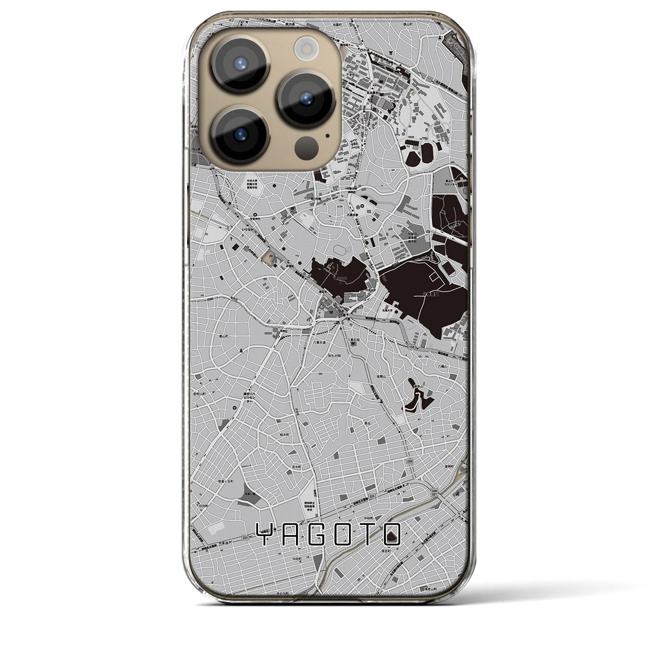 【八事(愛知県)】地図柄iPhoneケース(クリアタイプ)