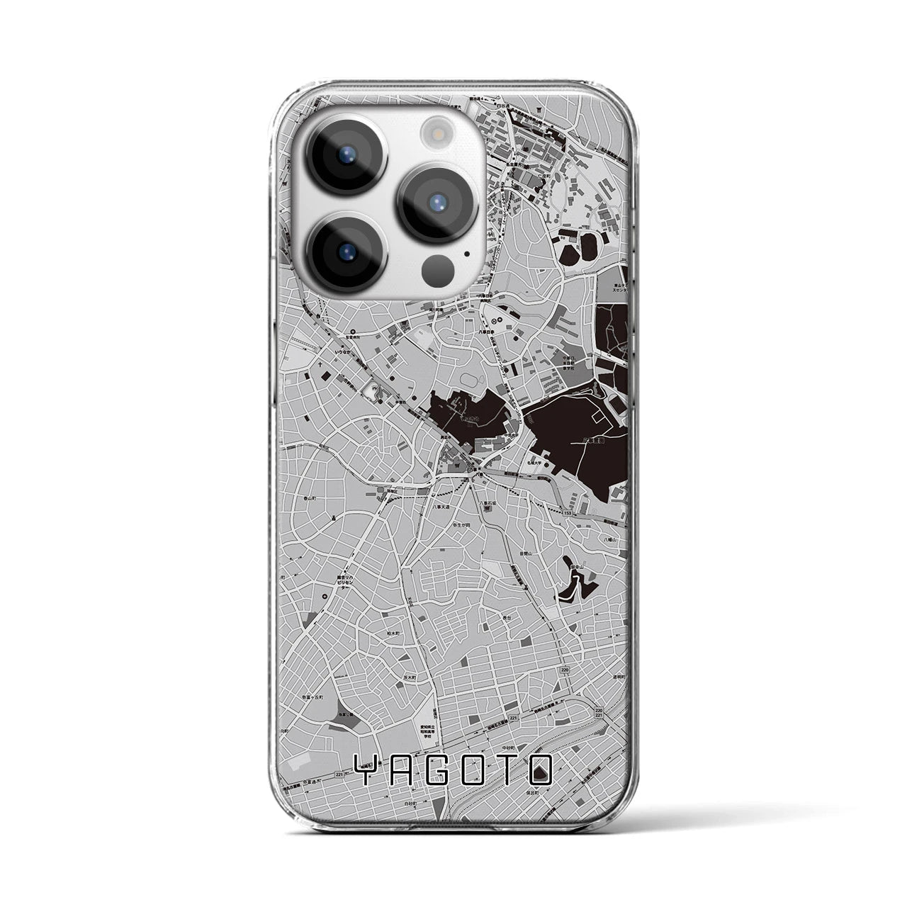 【八事(愛知県)】地図柄iPhoneケース(クリアタイプ)