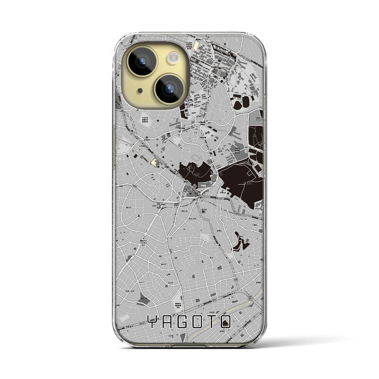 【八事(愛知県)】地図柄iPhoneケース(クリアタイプ)