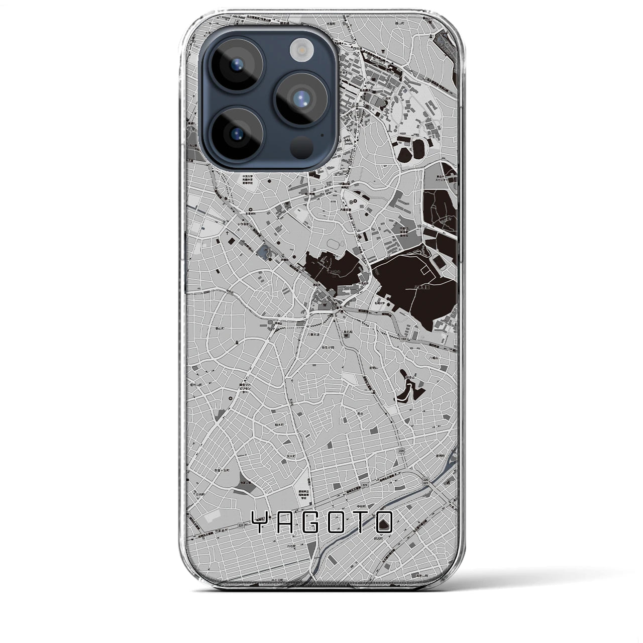 【八事(愛知県)】地図柄iPhoneケース(クリアタイプ)