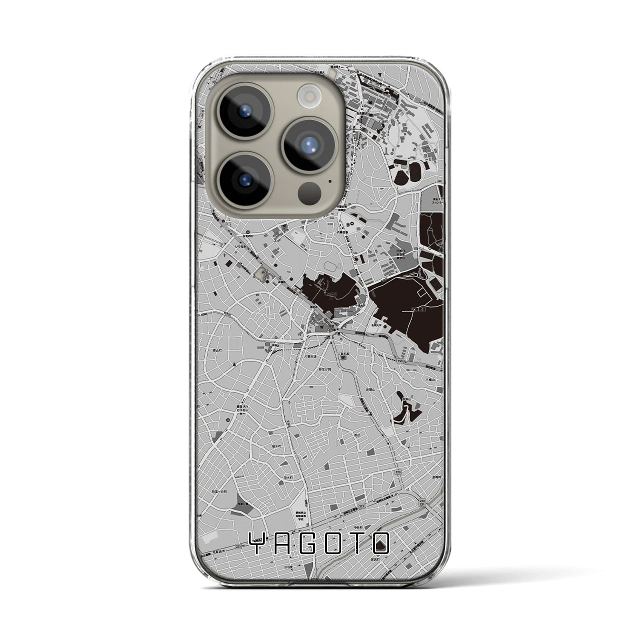 【八事(愛知県)】地図柄iPhoneケース(クリアタイプ)