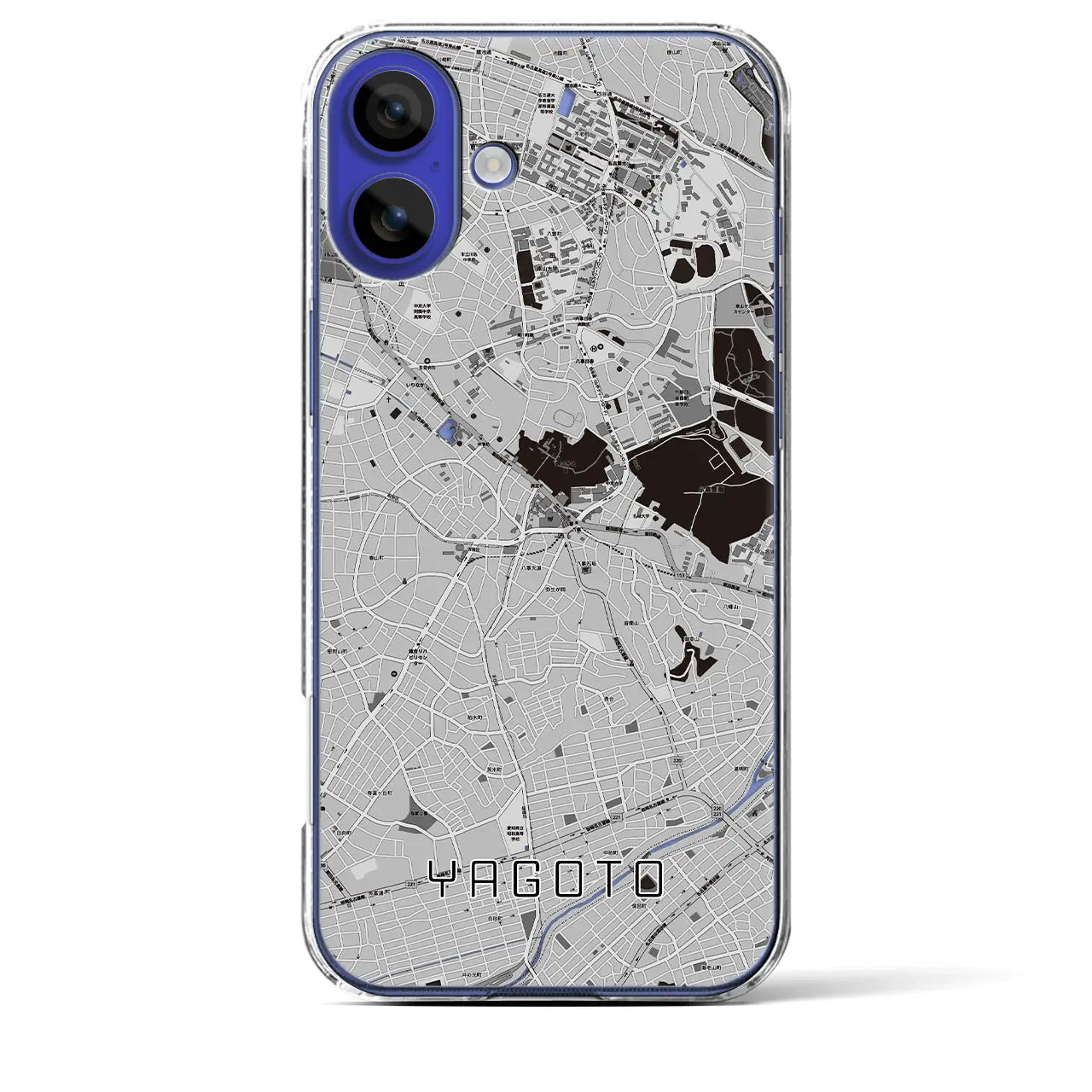 【八事(愛知県)】地図柄iPhoneケース(クリアタイプ)