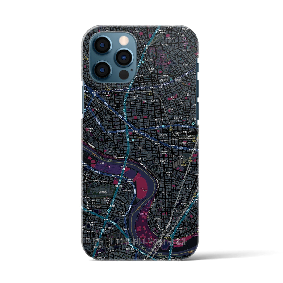 【矢口渡(東京都)】地図柄iPhoneケース(バックカバータイプ)