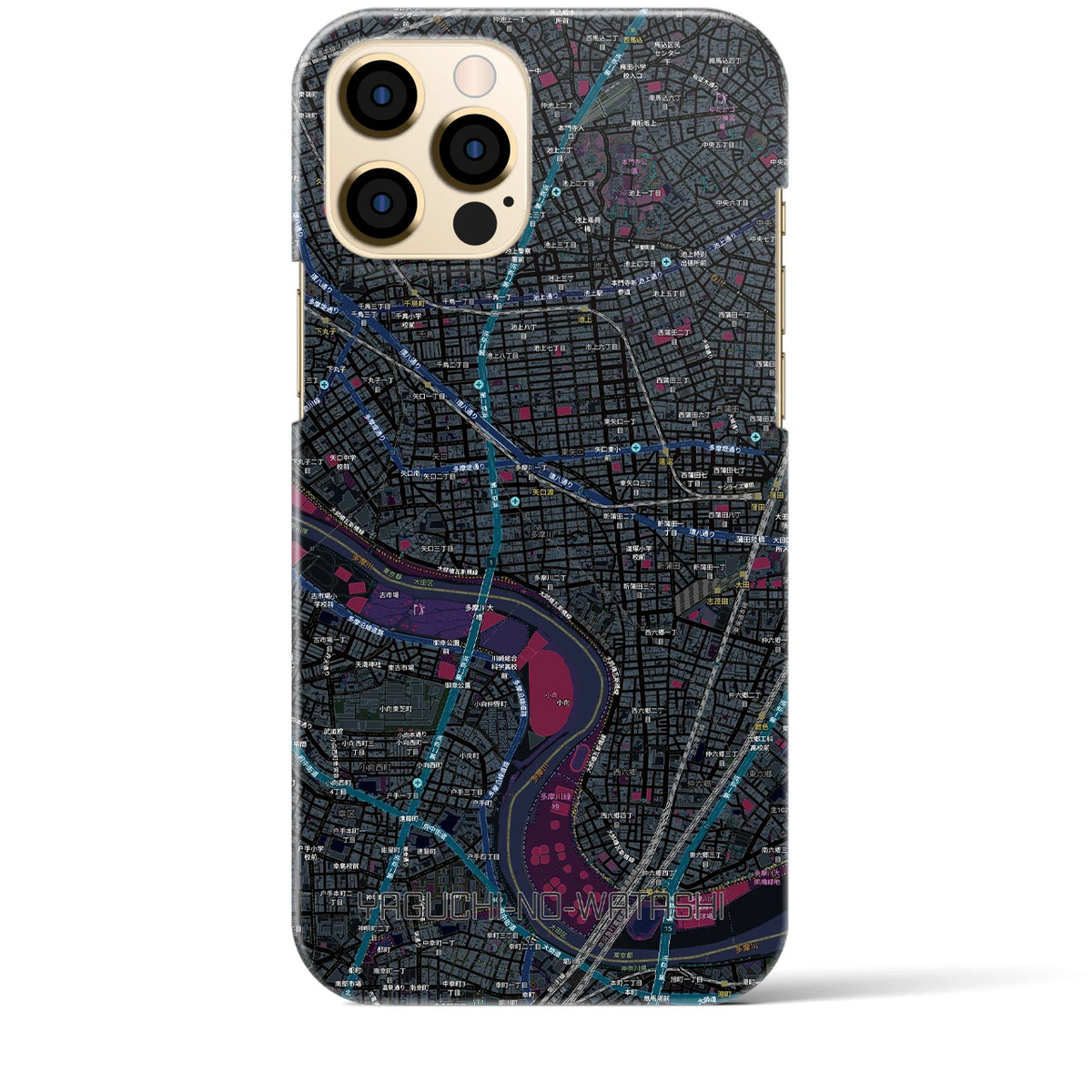 【矢口渡(東京都)】地図柄iPhoneケース(バックカバータイプ)