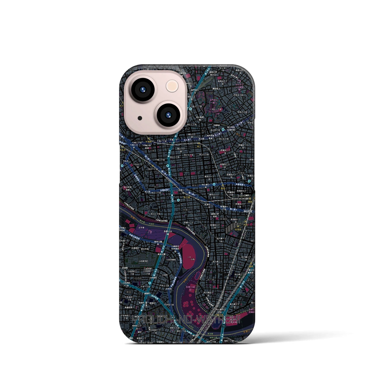【矢口渡(東京都)】地図柄iPhoneケース(バックカバータイプ)
