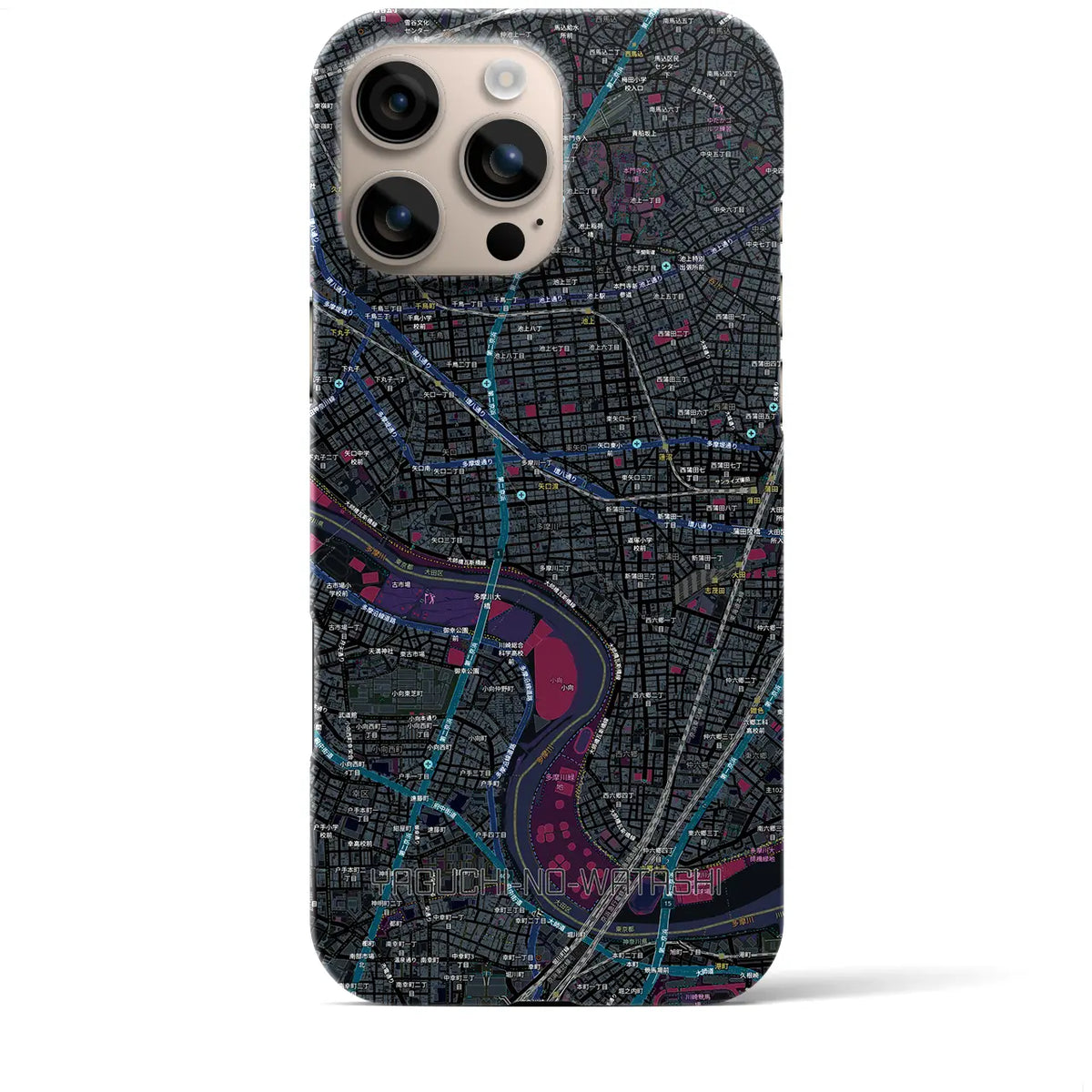 【矢口渡(東京都)】地図柄iPhoneケース(バックカバータイプ)