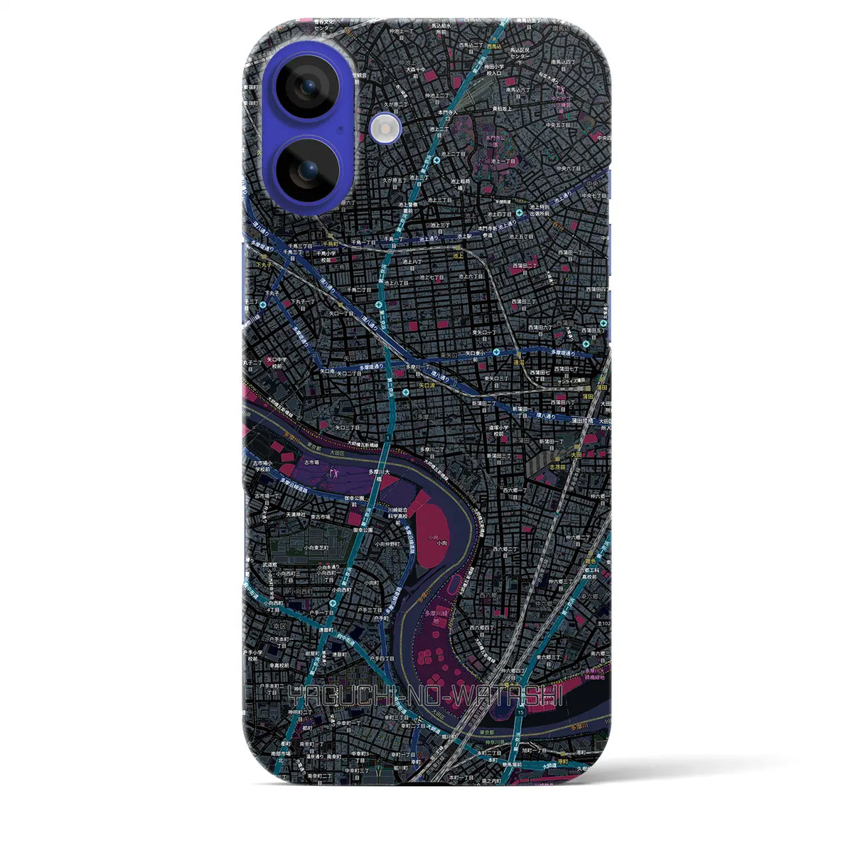 【矢口渡(東京都)】地図柄iPhoneケース(バックカバータイプ)