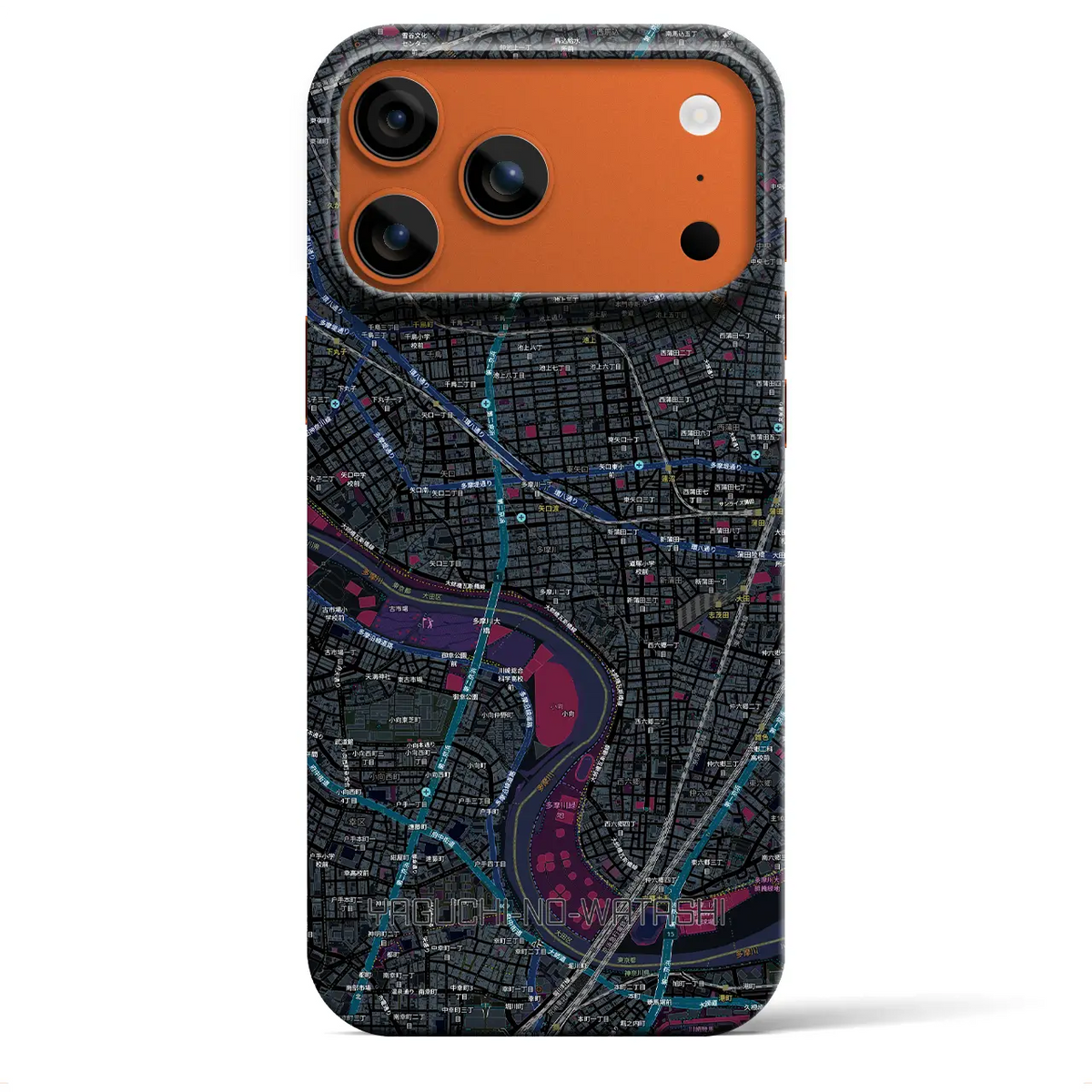 【矢口渡(東京都)】地図柄iPhoneケース(バックカバータイプ)