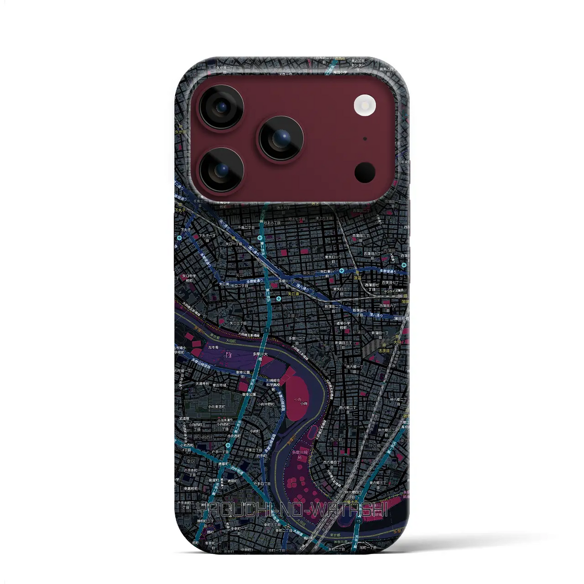 【矢口渡(東京都)】地図柄iPhoneケース(バックカバータイプ)
