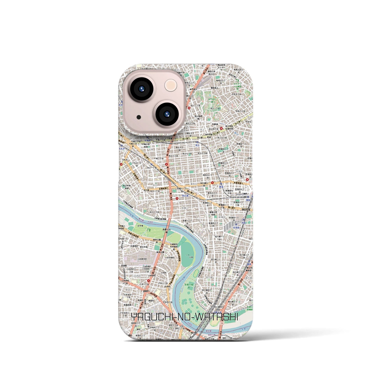 【矢口渡(東京都)】地図柄iPhoneケース(バックカバータイプ)