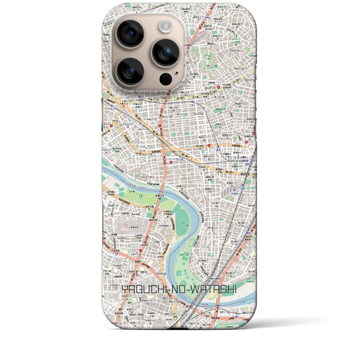 【矢口渡(東京都)】地図柄iPhoneケース(バックカバータイプ)