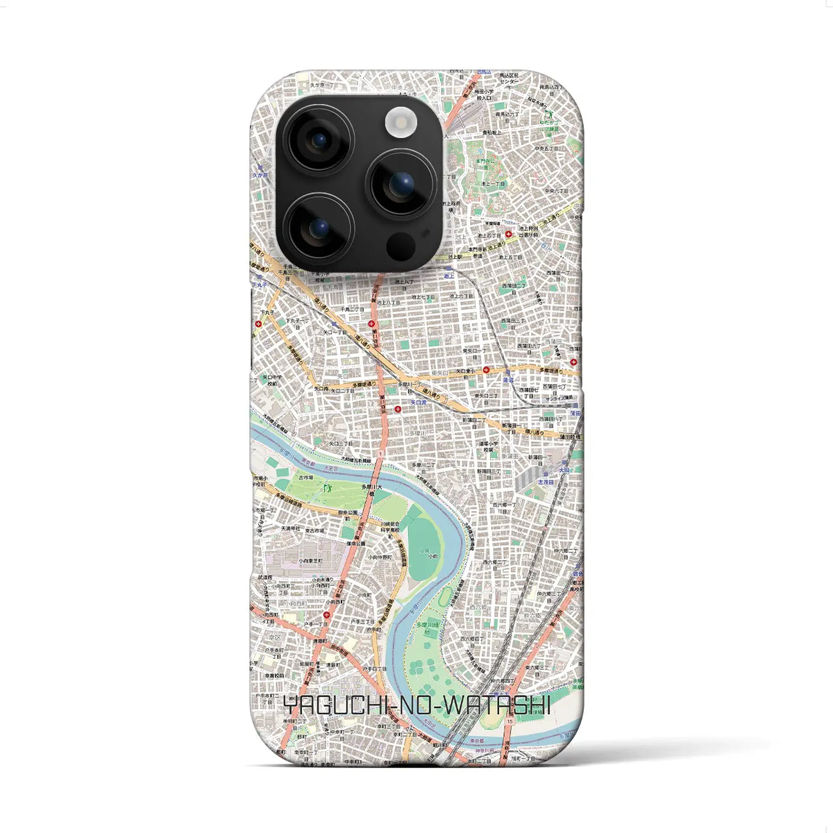 【矢口渡(東京都)】地図柄iPhoneケース(バックカバータイプ)