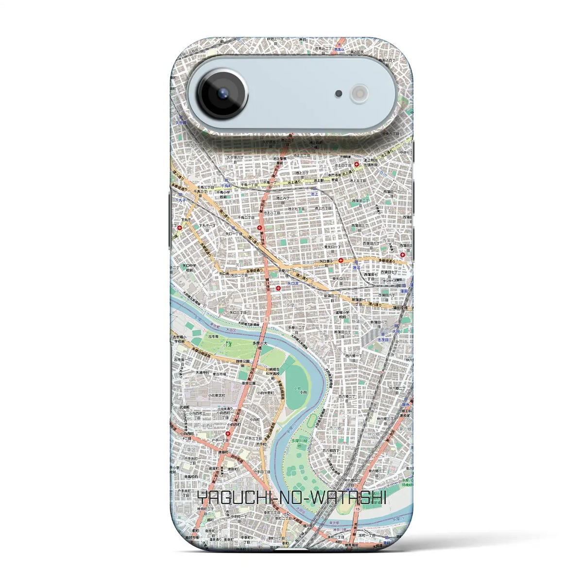 【矢口渡(東京都)】地図柄iPhoneケース(バックカバータイプ)