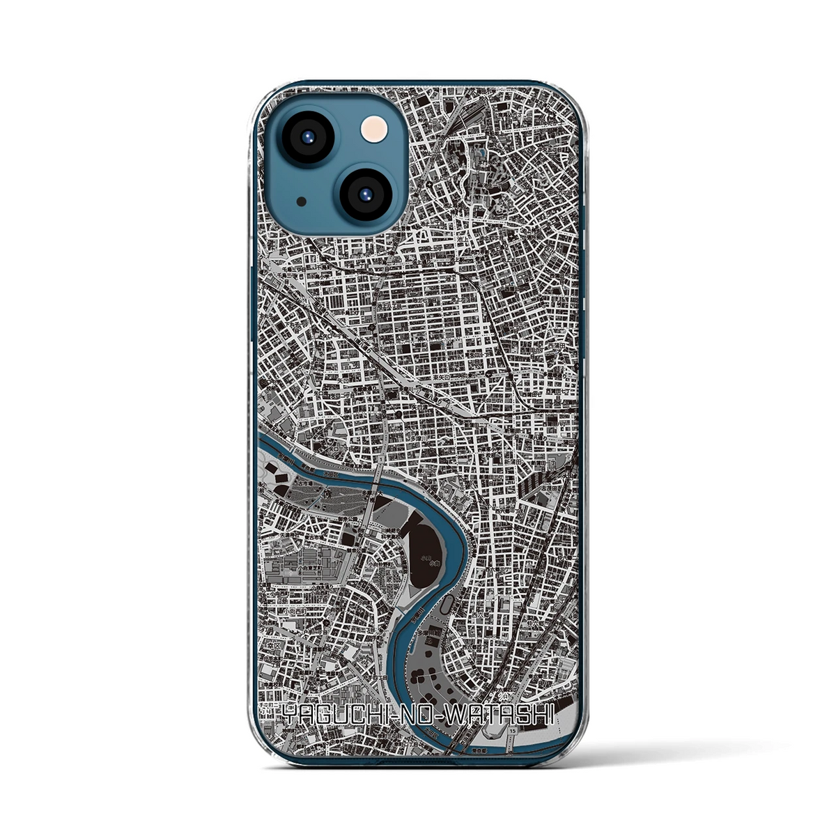 【矢口渡(東京都)】地図柄iPhoneケース(クリアタイプ)