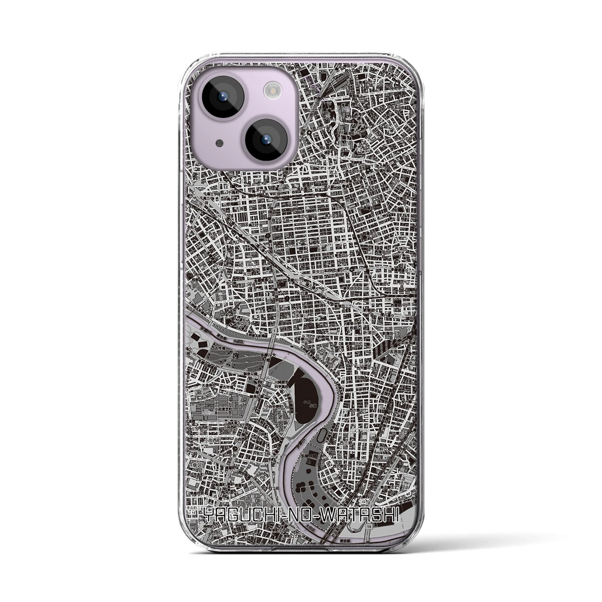 【矢口渡(東京都)】地図柄iPhoneケース(クリアタイプ)