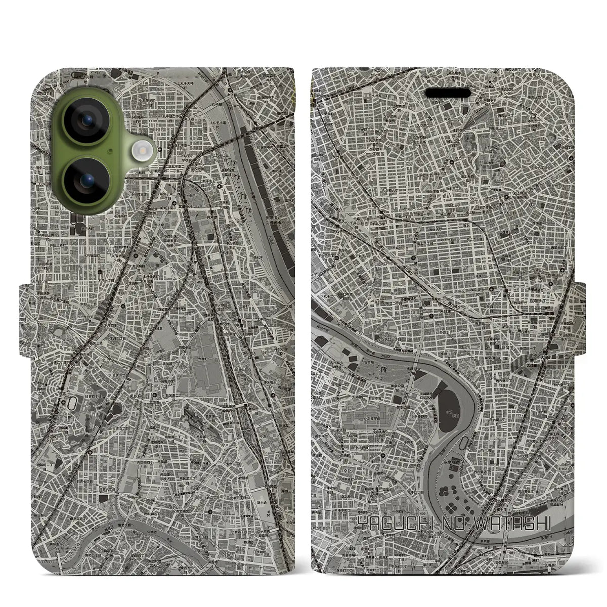 【矢口渡(東京都)】地図柄iPhoneケース(手帳タイプ)