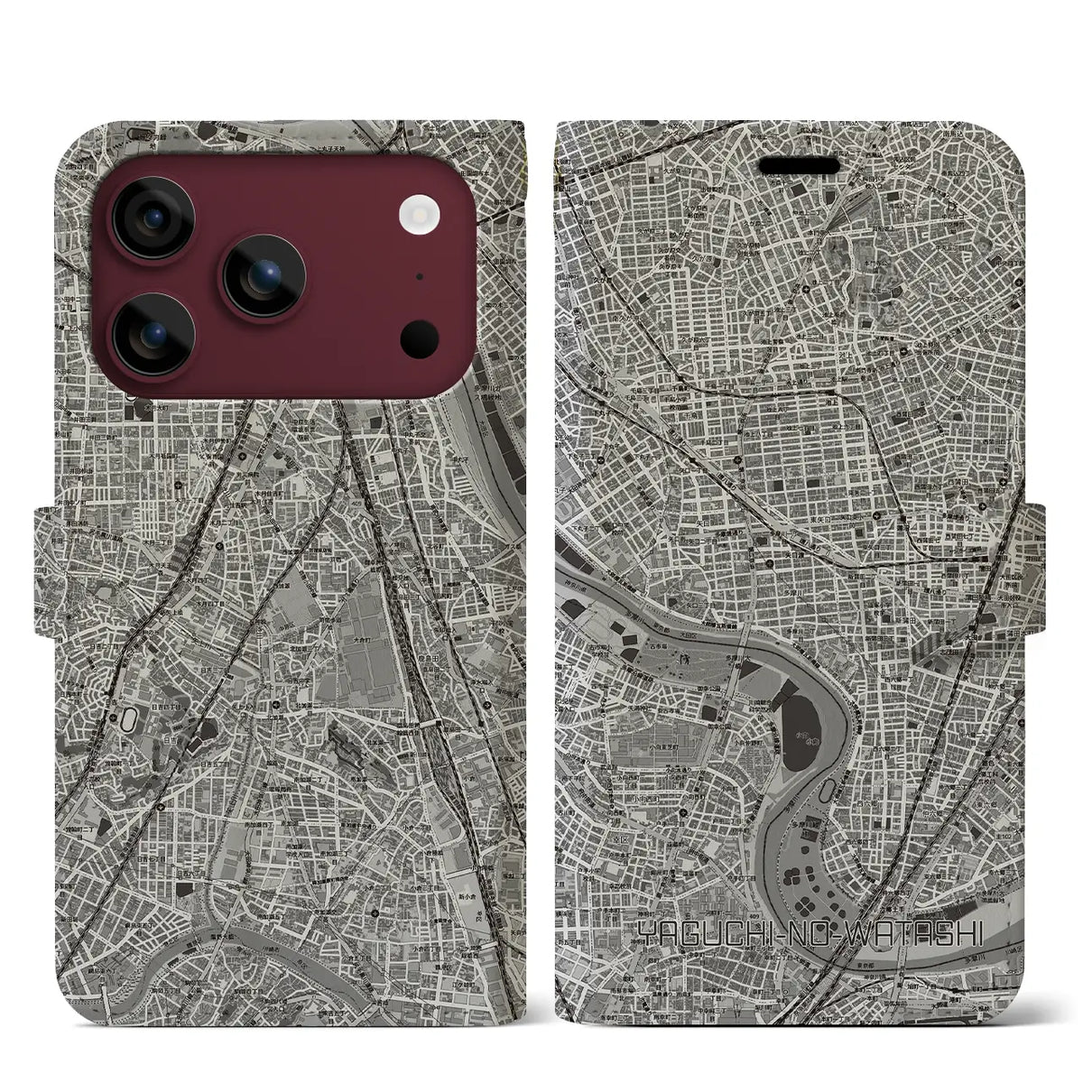 【矢口渡(東京都)】地図柄iPhoneケース(手帳タイプ)