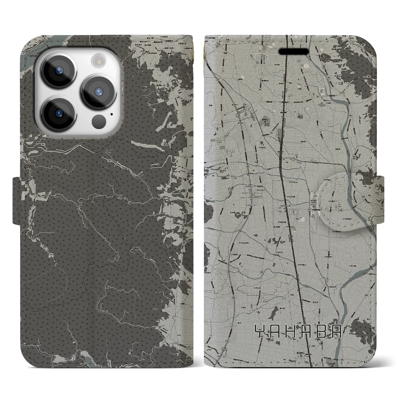 【矢巾(岩手県)】地図柄iPhoneケース(手帳タイプ)