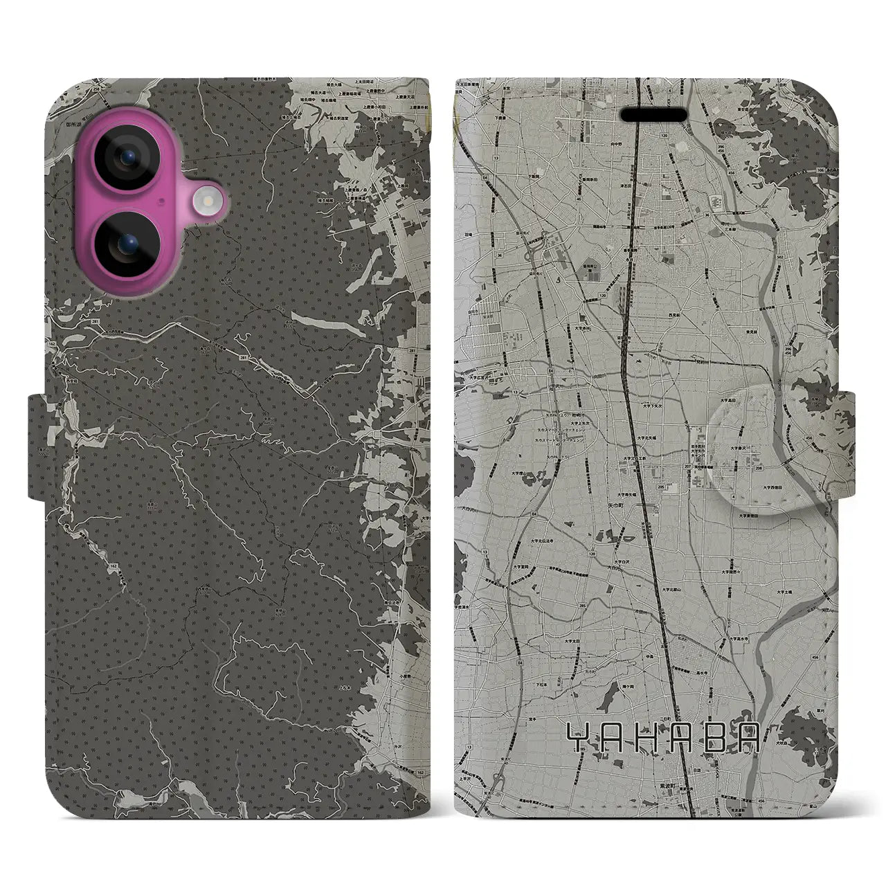 【矢巾(岩手県)】地図柄iPhoneケース(手帳タイプ)