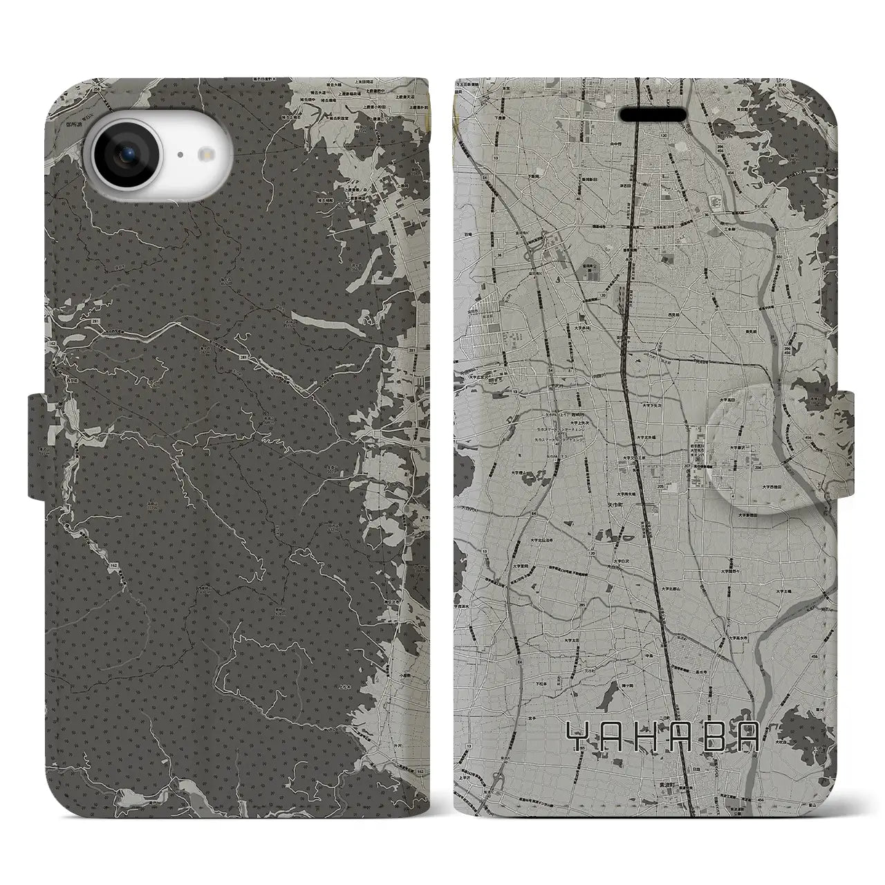 【矢巾(岩手県)】地図柄iPhoneケース(手帳タイプ)