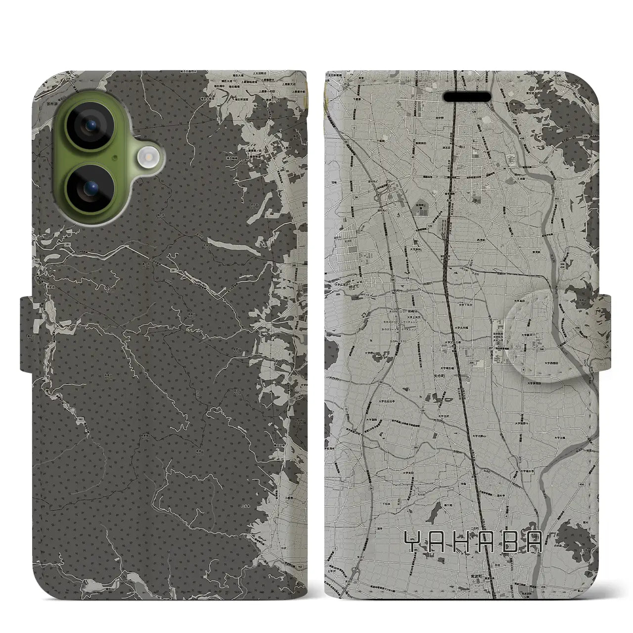 【矢巾(岩手県)】地図柄iPhoneケース(手帳タイプ)