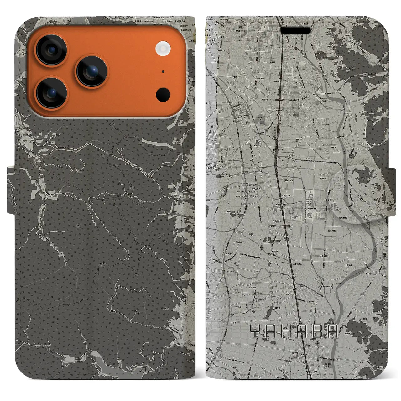 【矢巾(岩手県)】地図柄iPhoneケース(手帳タイプ)