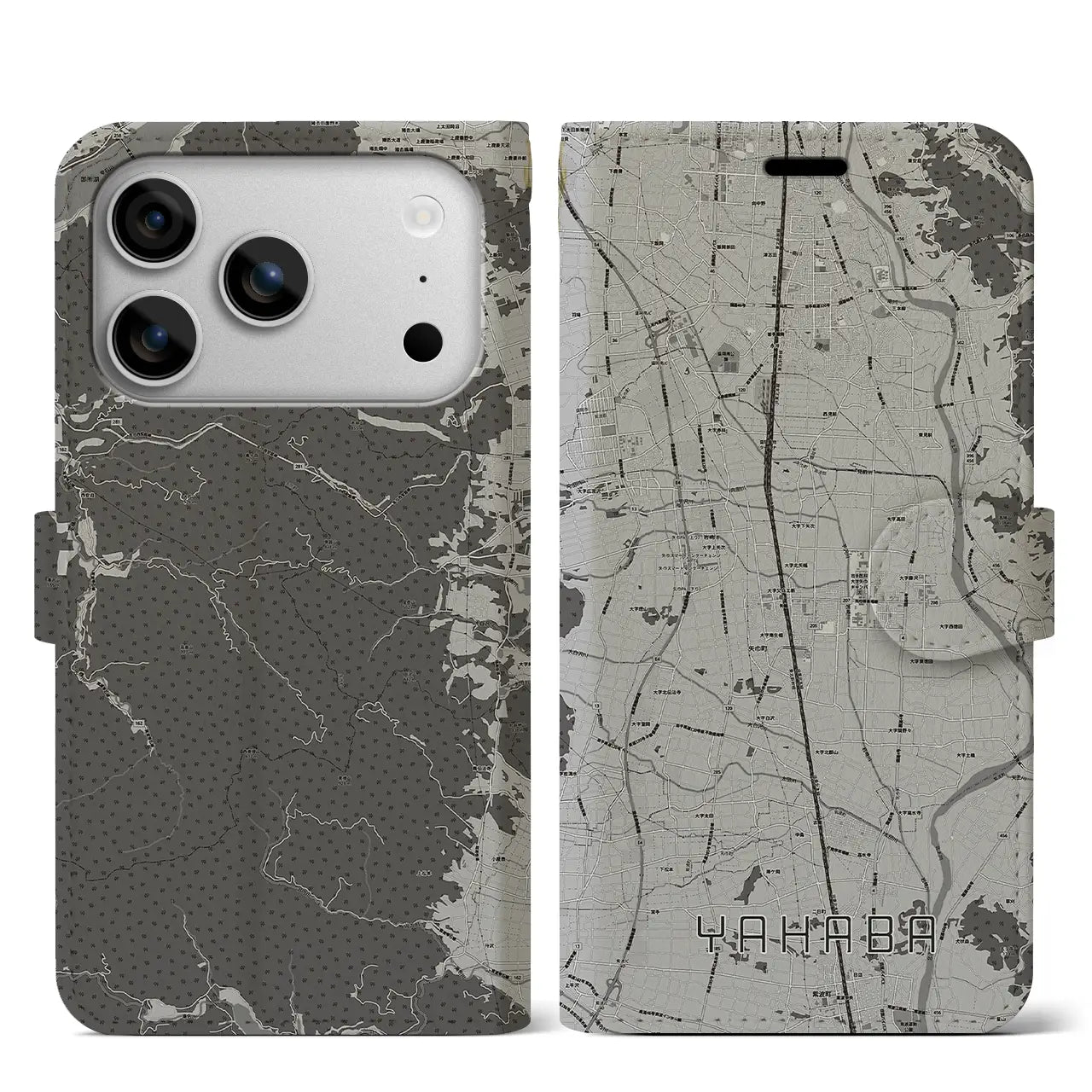 【矢巾(岩手県)】地図柄iPhoneケース(手帳タイプ)