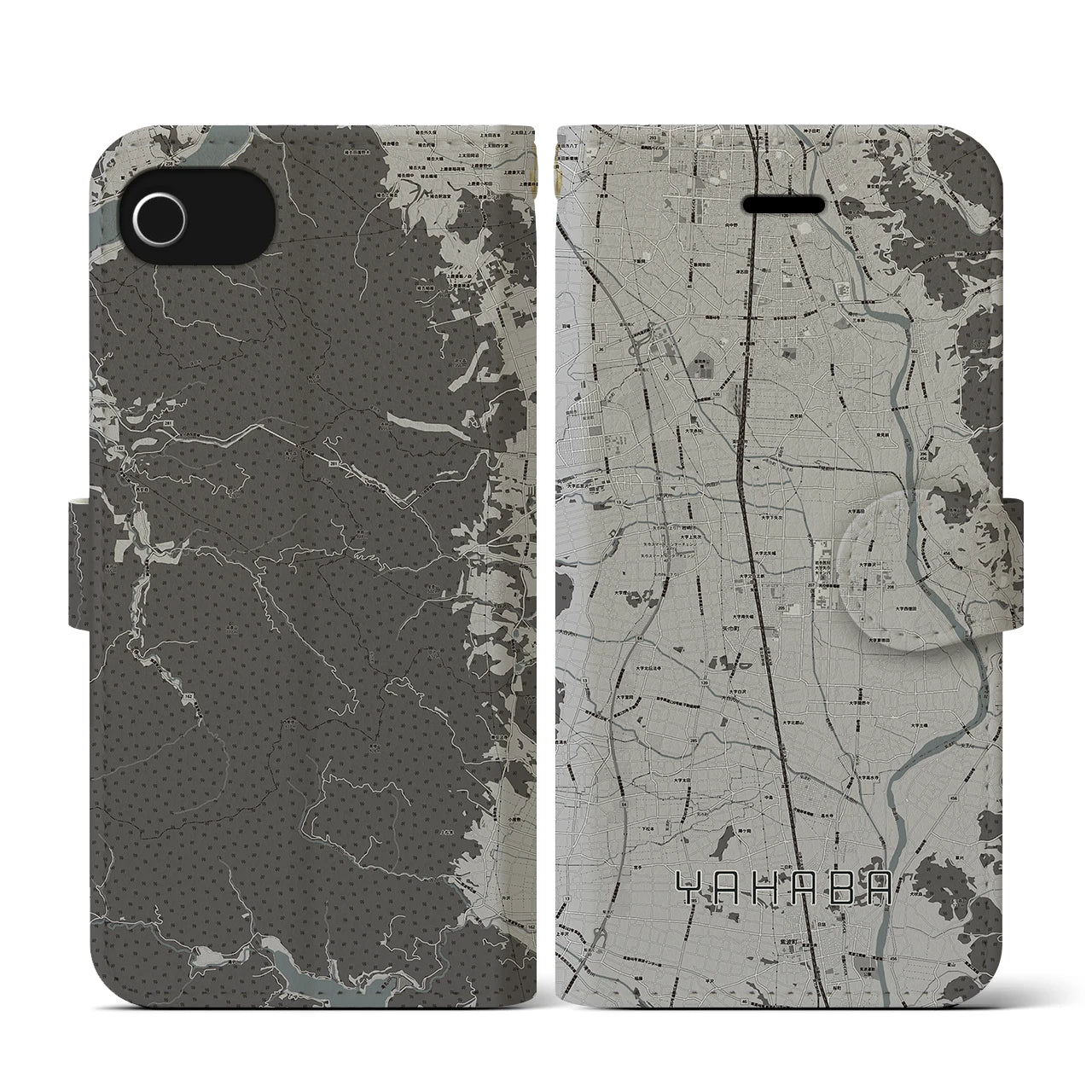 【矢巾(岩手県)】地図柄iPhoneケース(手帳タイプ)