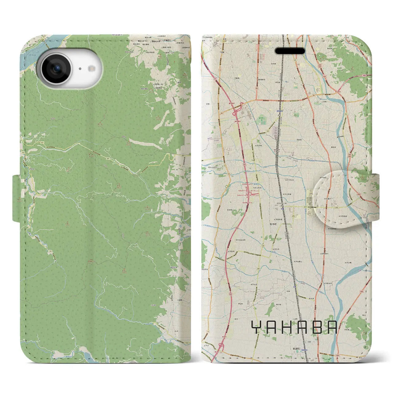 【矢巾(岩手県)】地図柄iPhoneケース(手帳タイプ)