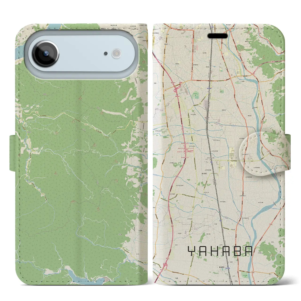 【矢巾(岩手県)】地図柄iPhoneケース(手帳タイプ)