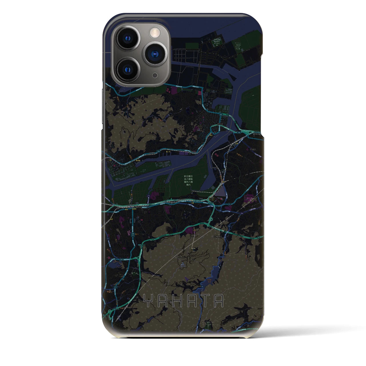 【八幡(福岡県)】地図柄iPhoneケース(バックカバータイプ)