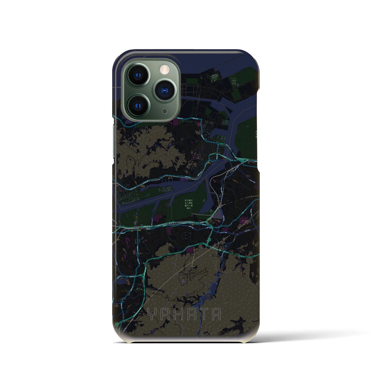 【八幡(福岡県)】地図柄iPhoneケース(バックカバータイプ)