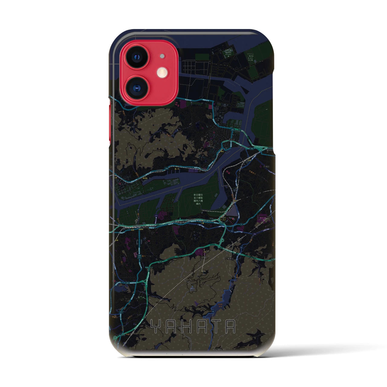 【八幡(福岡県)】地図柄iPhoneケース(バックカバータイプ)