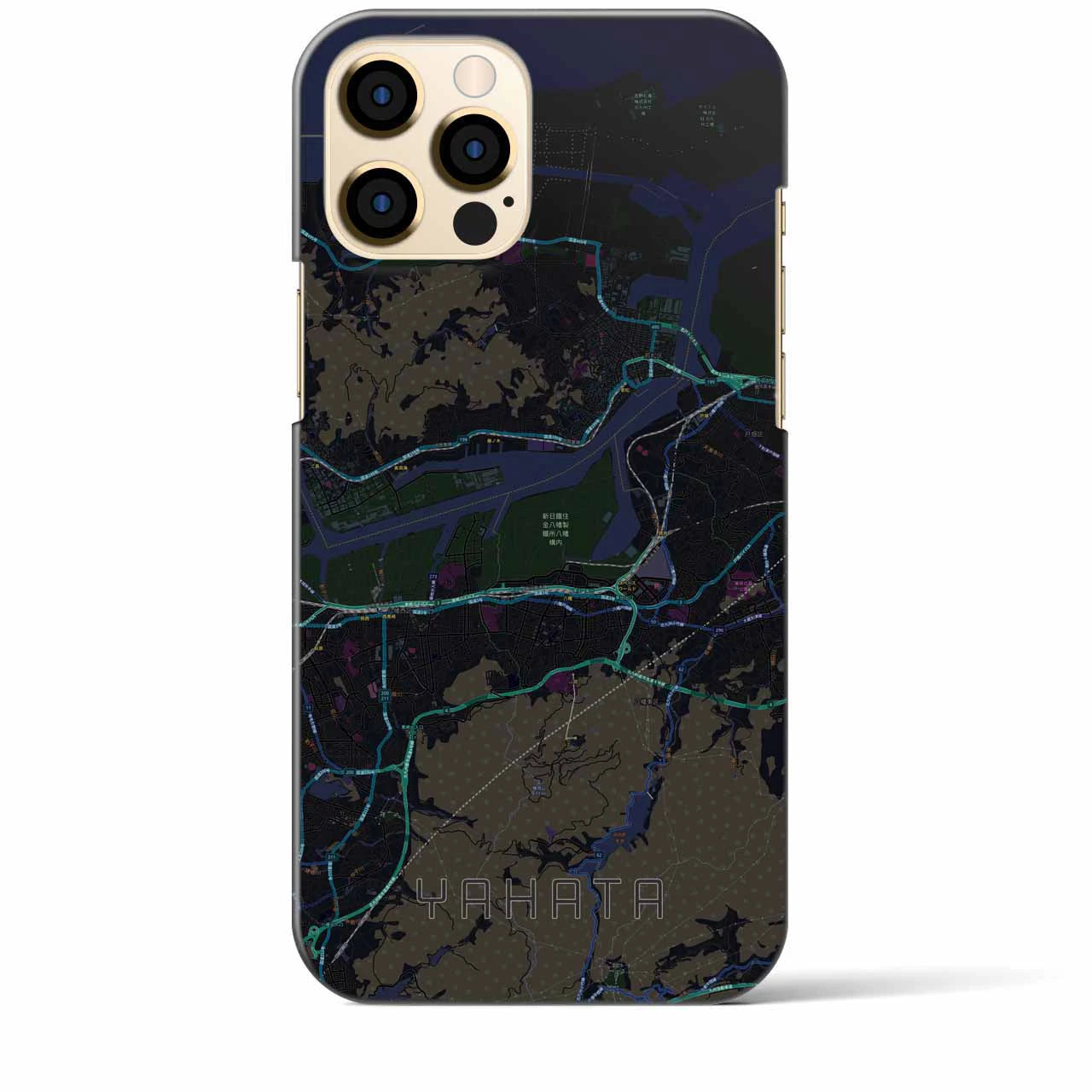 【八幡(福岡県)】地図柄iPhoneケース(バックカバータイプ)