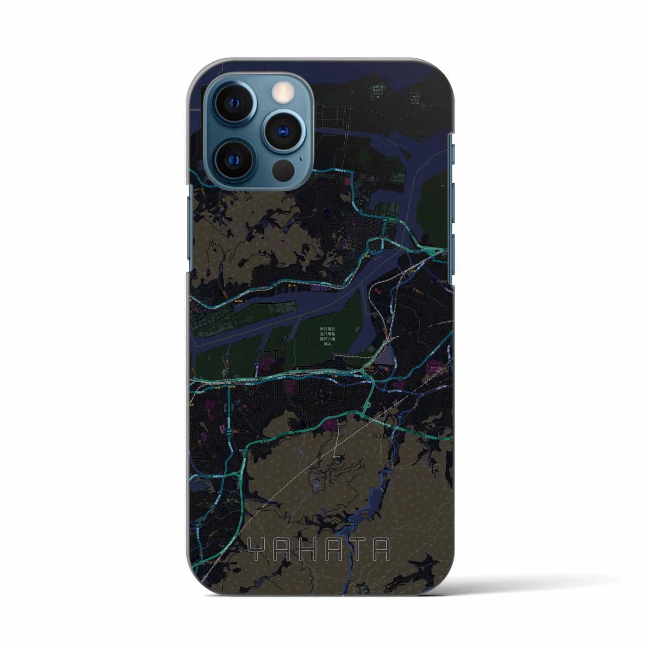 【八幡(福岡県)】地図柄iPhoneケース(バックカバータイプ)