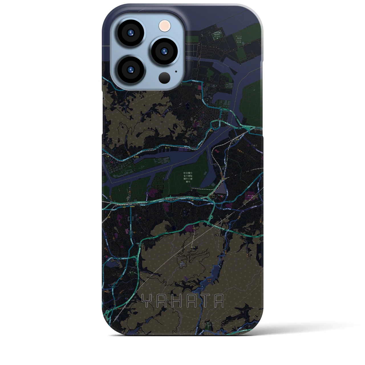 【八幡(福岡県)】地図柄iPhoneケース(バックカバータイプ)