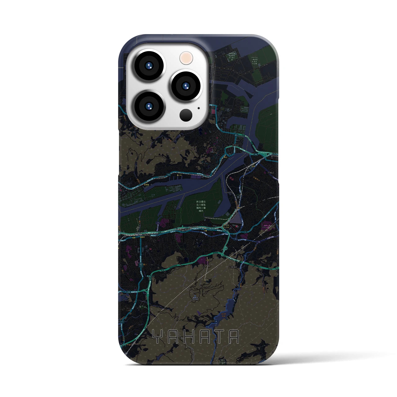【八幡(福岡県)】地図柄iPhoneケース(バックカバータイプ)