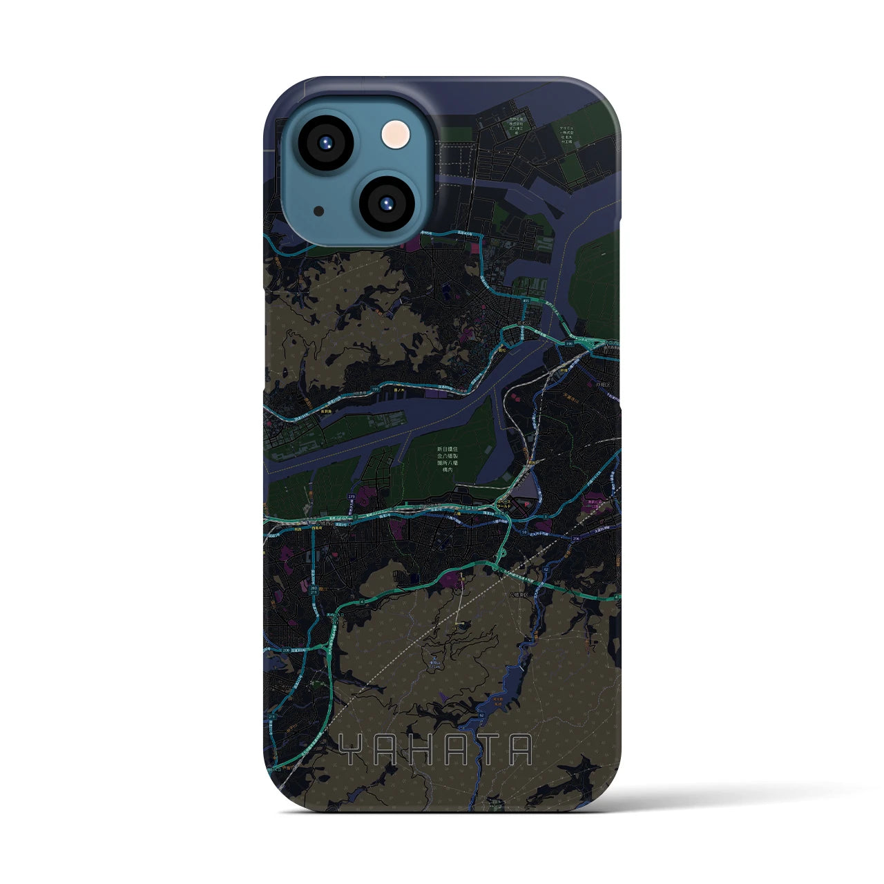 【八幡(福岡県)】地図柄iPhoneケース(バックカバータイプ)