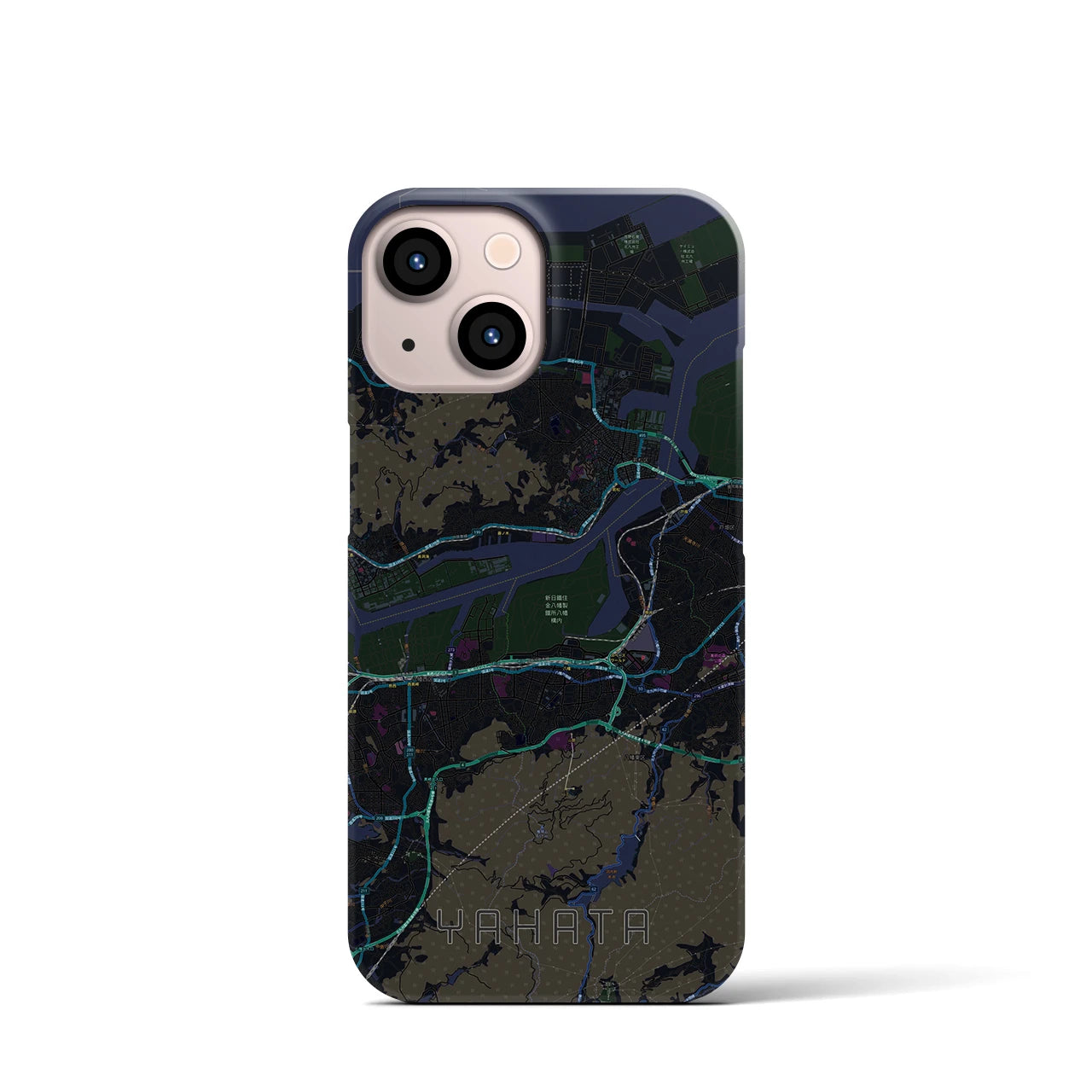 【八幡(福岡県)】地図柄iPhoneケース(バックカバータイプ)