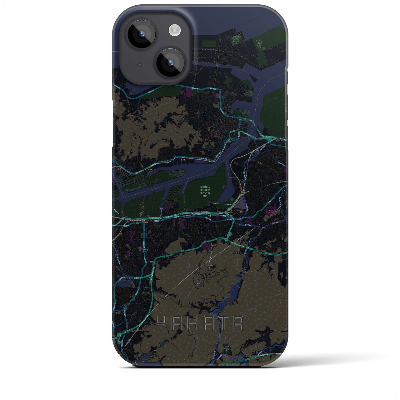 【八幡(福岡県)】地図柄iPhoneケース(バックカバータイプ)