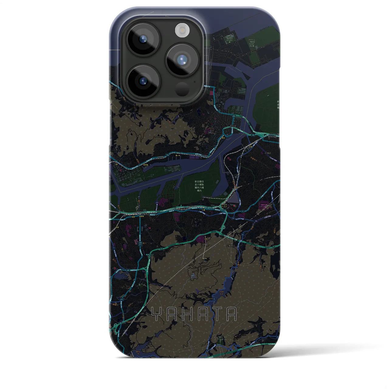 【八幡(福岡県)】地図柄iPhoneケース(バックカバータイプ)