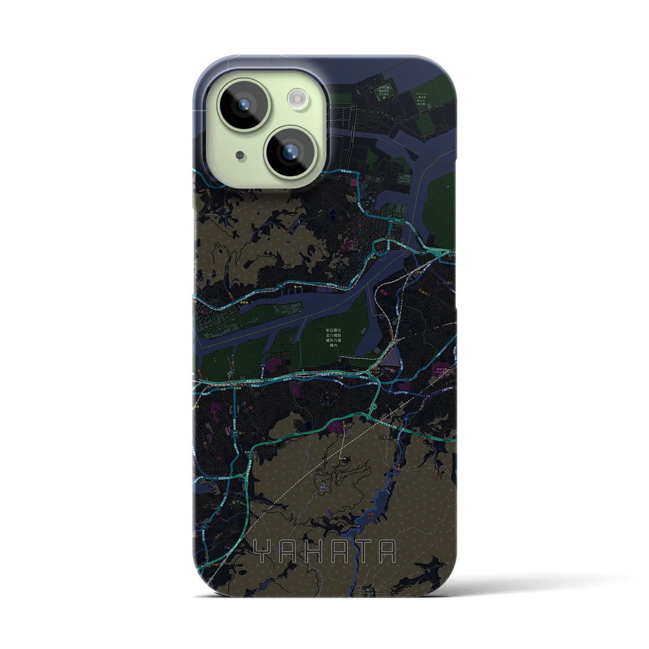 【八幡(福岡県)】地図柄iPhoneケース(バックカバータイプ)
