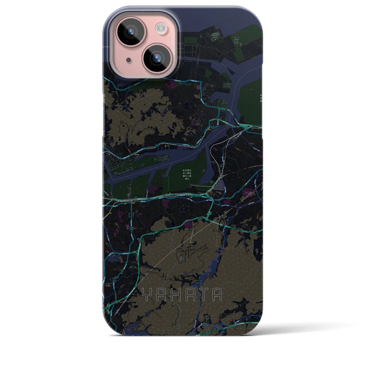【八幡(福岡県)】地図柄iPhoneケース(バックカバータイプ)