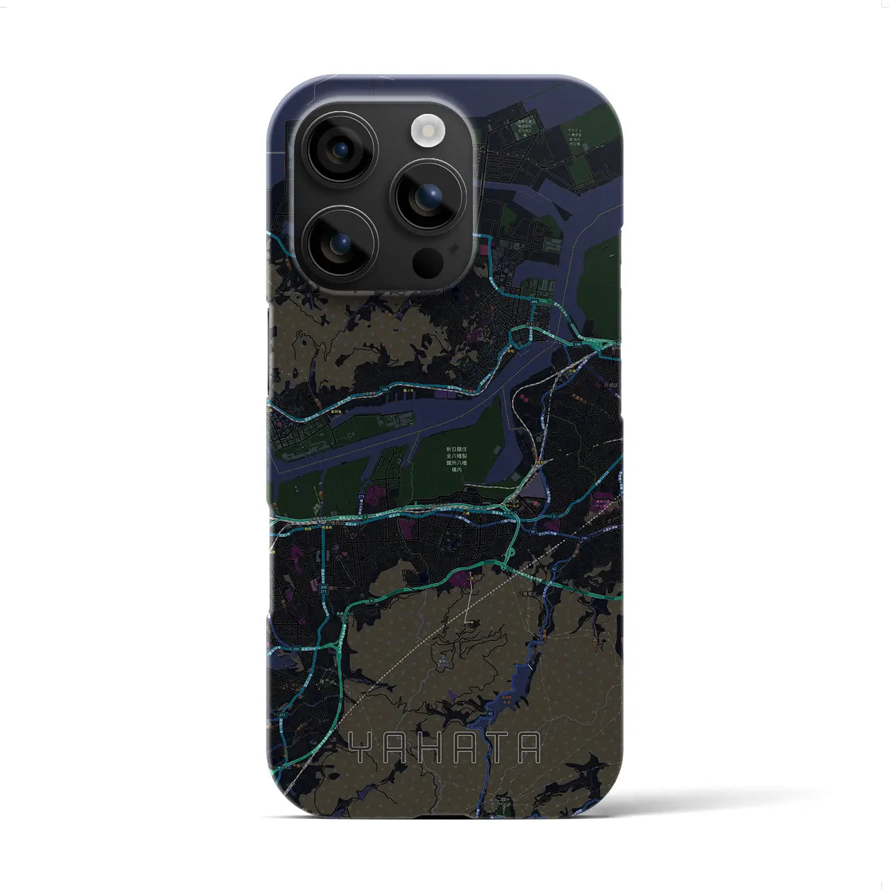 【八幡(福岡県)】地図柄iPhoneケース(バックカバータイプ)