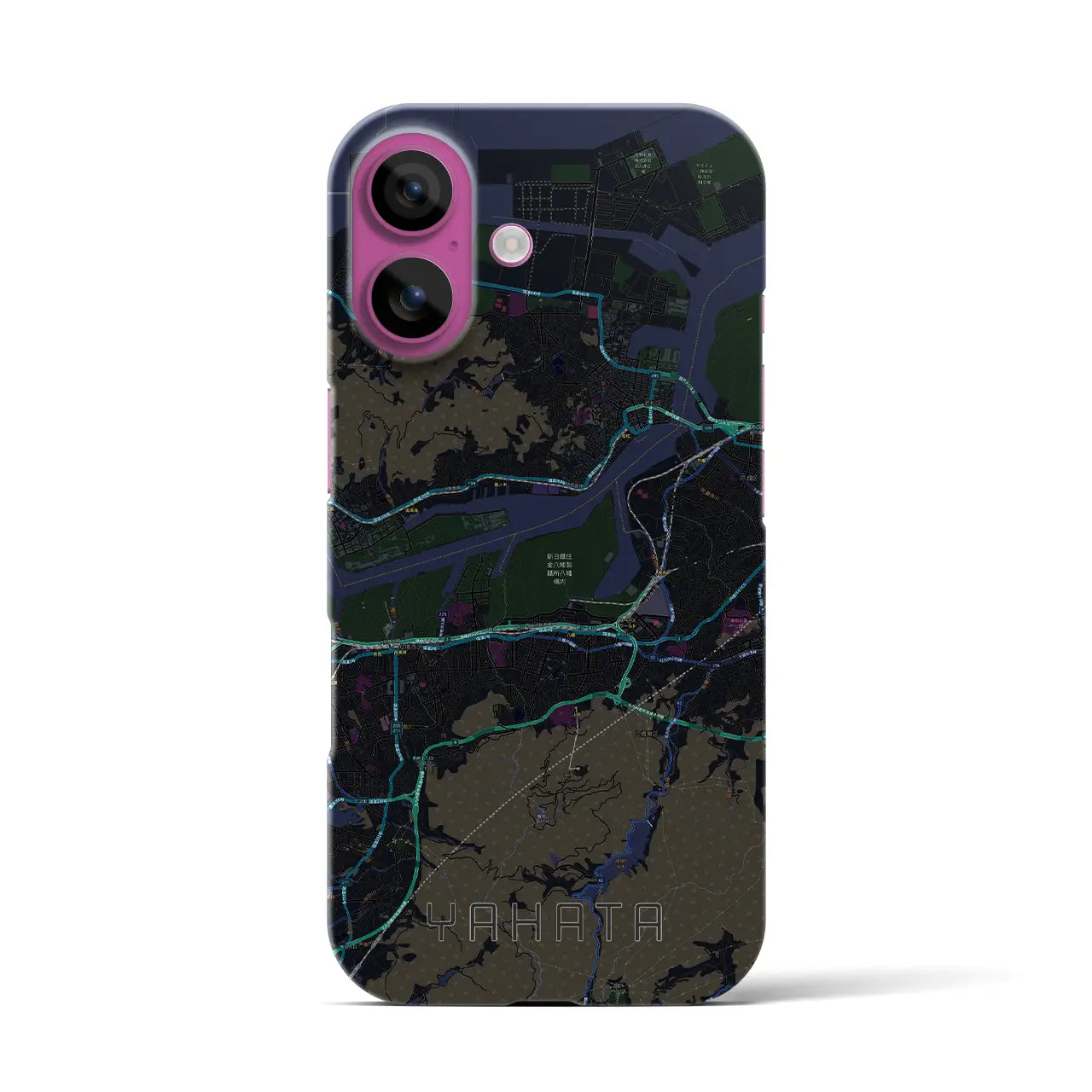【八幡(福岡県)】地図柄iPhoneケース(バックカバータイプ)