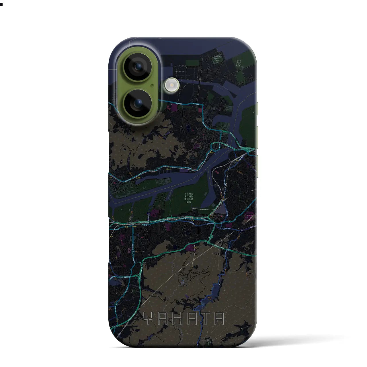 【八幡(福岡県)】地図柄iPhoneケース(バックカバータイプ)